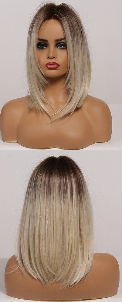 Perruque Longue Et Droite De Cheveux Blonds Mélangés - rachelhair