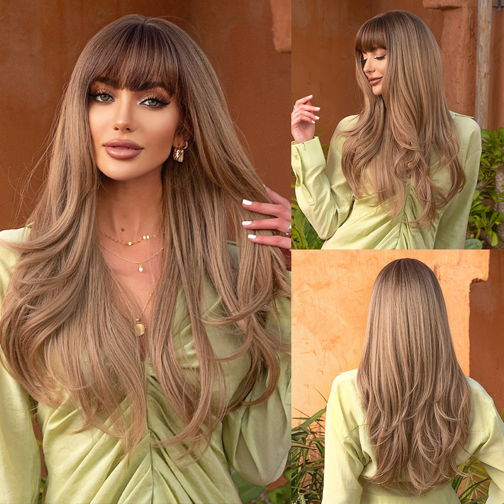 Perruques Synthétiques Longues Droites Pour Femmes - rachelhair