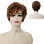Coiffures Courtes Perruque Blonde Mélangée Brune - rachelhair