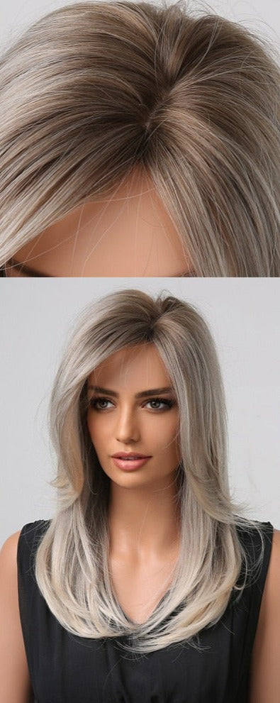 Perruque Longue Et Droite De Cheveux Blonds Mélangés - rachelhair