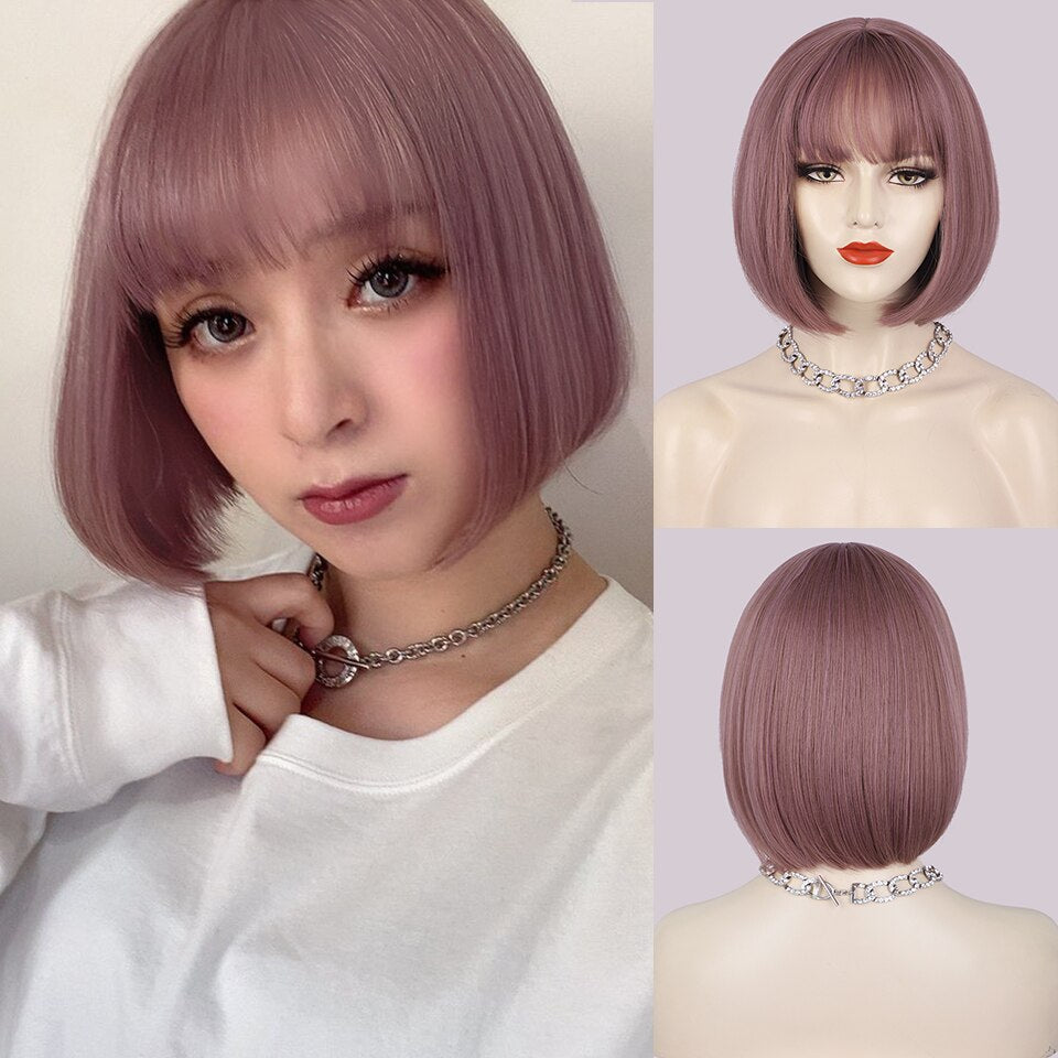 Bangs perruques synthétiques pour femmes - rachelhair