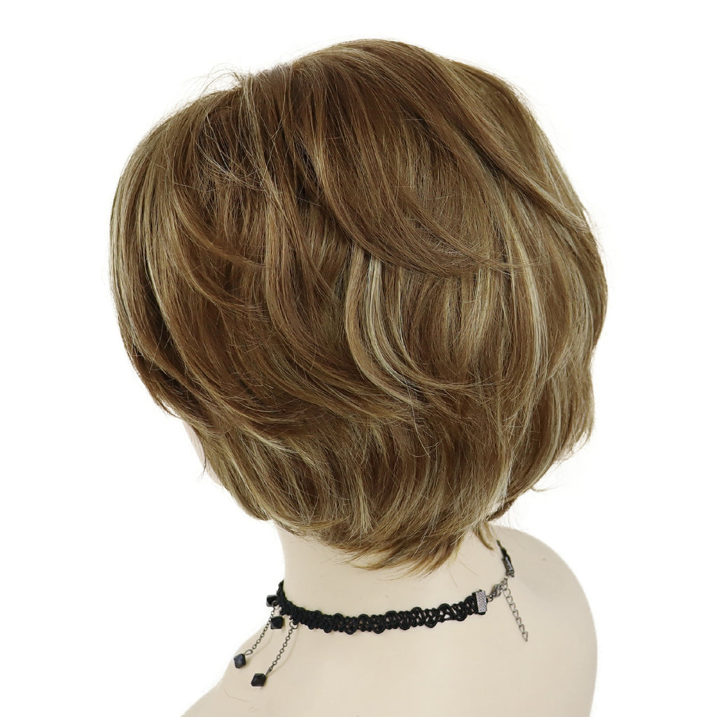 Coiffures Courtes Perruque Blonde Mélangée Brune - rachelhair